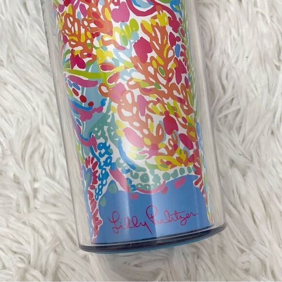 Lilly‎ pulitzer plastic thermal tumbler multicolored , with lid 16 oz - Picture 6 of 6